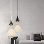 Modern Minimalist Flared Ball Liftable Aluminum Glass LED Pendant Light for Bedroom BulbSquare