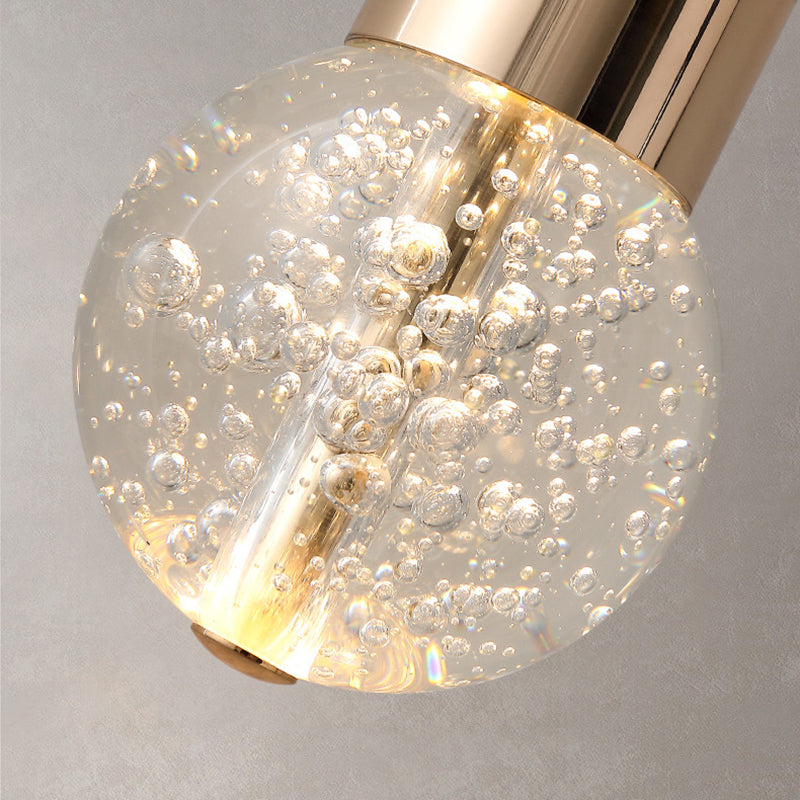 Contemporary Scandinavian Antler Starlight Sphere Cylinder Crystal Aluminum Iron Acrylic LED Pendant Light for Bedroom