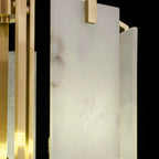 Modern Luxury Rectangular Bar Marble Copper 1-Light Pendant Light For Bedroom