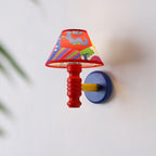 Lumendat Contemporary Scandinavian Art Cartoon Kids Painting Round Table Cylinder Iron Fabric Wood 1-Light Wall Sconce Lamp For Bedroom Lumendat
