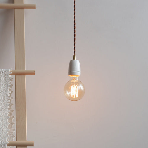 Traditional Japanese Art Oval Arrow Mini Ceramic 1-Light Pendant Light For Bedroom