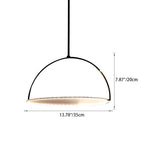 Contemporary Scandinavian Round Curved Iron Fabric LED Pendant Light For Living Room