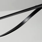 Modern Minimalist Long Rectangle Wave Iron Acrylic LED Pendant Light Island Light for Dining Room