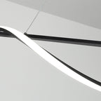 Modern Minimalist Long Rectangle Wave Iron Acrylic LED Pendant Light Island Light for Dining Room