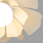 Modern Minimalist Romantic Flower Petal Disc Base Iron Acrylic 1-Light Semi-Flush Mount Ceiling Light For Bedroom