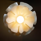 Modern Minimalist Romantic Flower Petal Disc Base Iron Acrylic 1-Light Semi-Flush Mount Ceiling Light For Bedroom