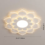 Contemporary Scandinavian Round Flower Multi-Layer Petal Iron Acrylic LED Flush Mount Ceiling Light For Living Room