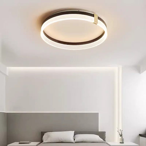 Contemporary Scandinavian Round Circle Rectangle Iron Acrylic LED Flush Mount Ceiling Light For Bedroom