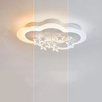 Contemporary Scandinavian Warm Kids Clouds Stars Iron Acrylic LED Flush Mount Ceiling Light for Bedroom