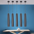 Modern Minimalist Cylinder Long Tube Die-cast Aluminum Acrylic LED Pendant Light for Living Room