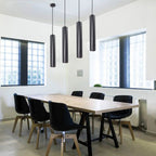 Modern Minimalist Cylinder Long Tube Die-cast Aluminum Acrylic LED Pendant Light for Living Room