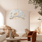 Contemporary Creative Oval Irregular Hollow High Density Polystyrene 1-Light Pendant Light For Living Room