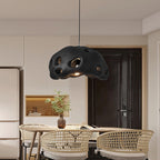 Contemporary Creative Oval Irregular Hollow High Density Polystyrene 1-Light Pendant Light For Living Room