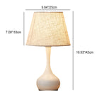 Contemporary Scandinavian Round Table Cylinder Teardrop Base Iron Fabric 1-Light Table Lamp For Bedroom Lumendat