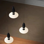 Contemporary Scandinavian Oval Combination Metal Glass LED Pendant Light For Bedroom