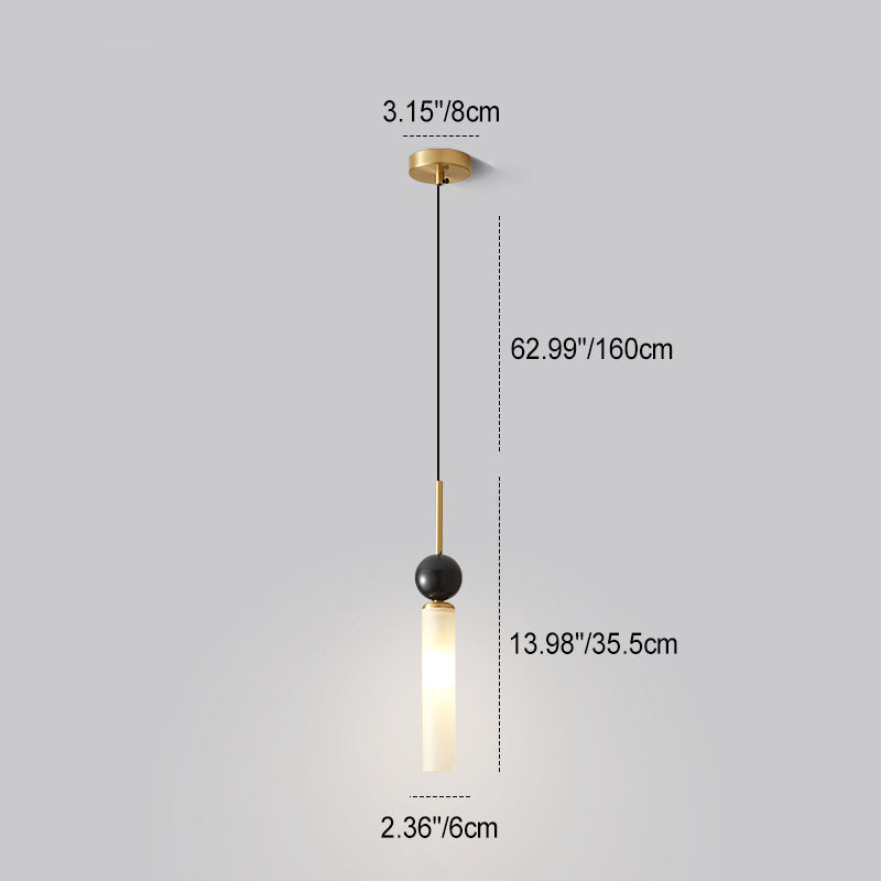Contemporary Scandinavian Cylinder Spherical Disc Copper Marble Acrylic 1/2 Light Pendant Light for Bedroom