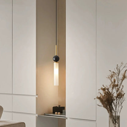 Contemporary Scandinavian Cylinder Spherical Disc Copper Marble Acrylic 1/2 Light Pendant Light for Bedroom