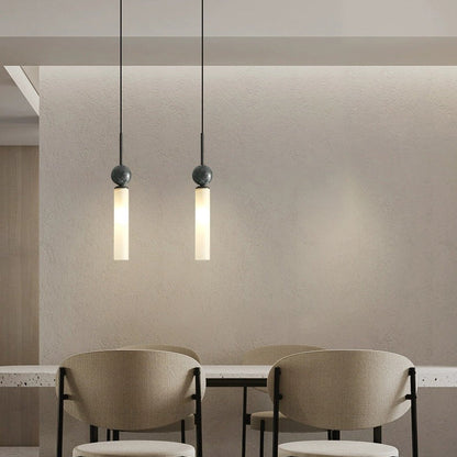 Contemporary Scandinavian Cylinder Spherical Disc Copper Marble Acrylic 1/2 Light Pendant Light for Bedroom