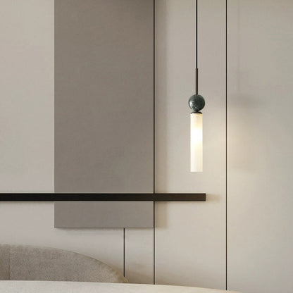 Contemporary Scandinavian Cylinder Spherical Disc Copper Marble Acrylic 1/2 Light Pendant Light for Bedroom