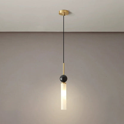 Contemporary Scandinavian Cylinder Spherical Disc Copper Marble Acrylic 1/2 Light Pendant Light for Bedroom