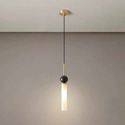Contemporary Scandinavian Cylinder Spherical Disc Copper Marble Acrylic 1/2 Light Pendant Light for Bedroom