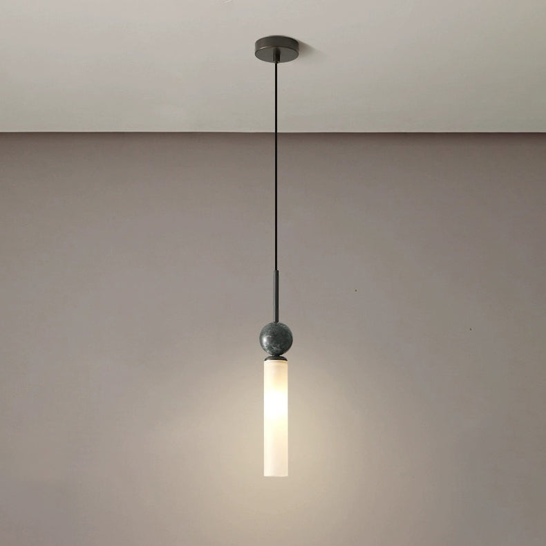 Contemporary Scandinavian Cylinder Spherical Disc Copper Marble Acrylic 1/2 Light Pendant Light for Bedroom