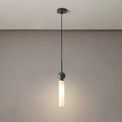 Contemporary Scandinavian Cylinder Spherical Disc Copper Marble Acrylic 1/2 Light Pendant Light for Bedroom