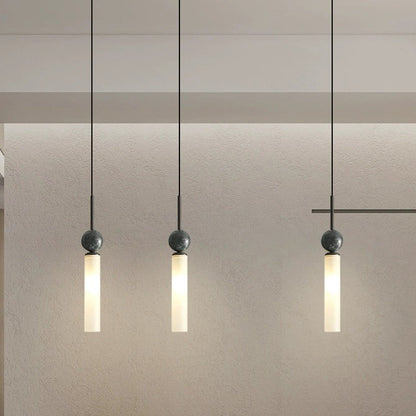 Contemporary Scandinavian Cylinder Spherical Disc Copper Marble Acrylic 1/2 Light Pendant Light for Bedroom