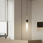 Contemporary Scandinavian Cylinder Spherical Disc Copper Marble Acrylic 1/2 Light Pendant Light for Bedroom BulbSquare