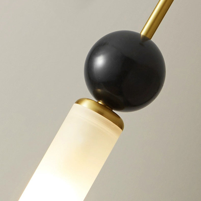 Contemporary Scandinavian Cylinder Spherical Disc Copper Marble Acrylic 1/2 Light Pendant Light for Bedroom