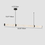 Modern Luxury Cylinder Long Textured Iron Faux Dolomite LED Pendant Light Island Light for Dining Room Lumendat
