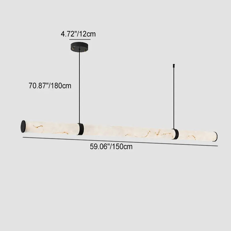 Modern Luxury Cylinder Long Textured Iron Faux Dolomite LED Pendant Light Island Light for Dining Room Lumendat