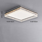 Modern Luxury Round Square Textured Aluminum Acrylic LED Flush Mount Ceiling Light For Bedroom