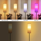 Modern Minimalist Cylinder Long Rod Iron Fabric 1-Light Standing Floor Lamp For Bedroom Lumendat