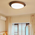 Traditional French Pebble Oval Solid Wood Acrylic LED Flush Mount Ceiling Light For Living Room
