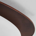 Traditional French Pebble Oval Solid Wood Acrylic LED Flush Mount Ceiling Light For Living Room
