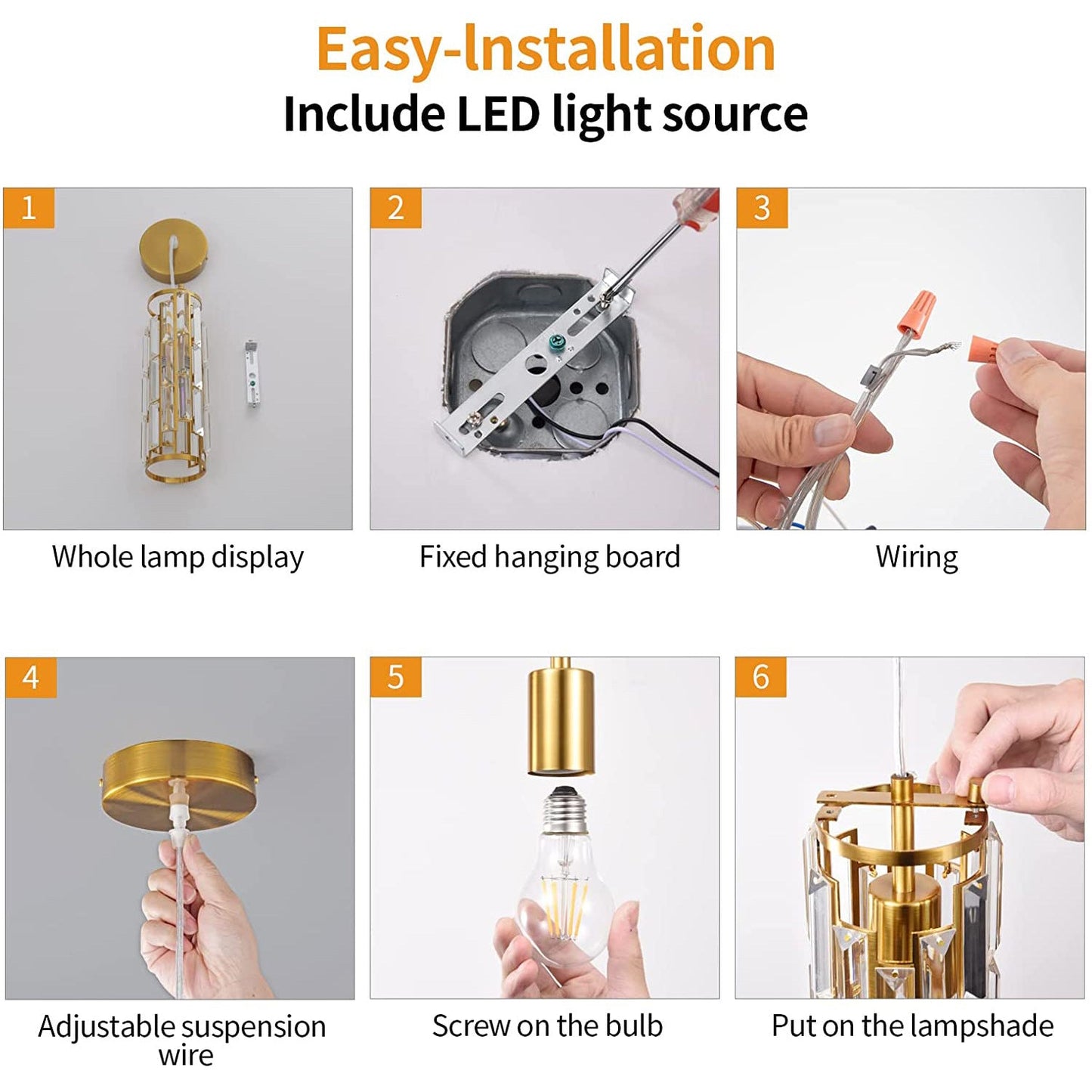 Contemporary Industrial Style Cylinder Long Tube Rectangle Disc Base Iron Crystal 1-light Pendant Light for Living Room