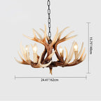 Traditional Vintage Antler Branch Sconce Resin Pvc 4/6 Light Chandelier for Living Room Lumendat
