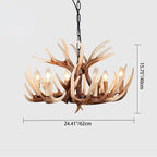 Traditional Vintage Antler Branch Sconce Resin Pvc 4/6 Light Chandelier for Living Room Lumendat