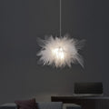 Contemporary Scandinavian Romantic Floral Illusion Iron Fabric 1-Light Pendant Light For Bedroom