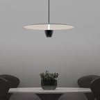 Modern Minimalist Disc Half Round Cylinder Base Iron LED Pendant Light For Living Room