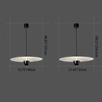 Modern Minimalist Disc Half Round Cylinder Base Iron LED Pendant Light For Living Room