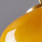 Contemporary Scandinavian Persimmon Oval Disc Base Iron Glass 1-light Pendant Light for Living Room BulbSquare