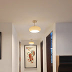 Contemporary Scandinavian Persimmon Oval Disc Base Iron Glass 1-light Pendant Light for Living Room BulbSquare