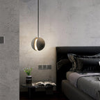 Contemporary Scandinavian Planets Moon Cement Aluminum Acrylic 1-Light Pendant Light For Bedroom
