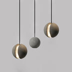 Contemporary Scandinavian Planets Moon Cement Aluminum Acrylic 1-Light Pendant Light For Bedroom