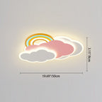 Contemporary Creative Cartoon Kids Cloud Rainbow Iron Acrylic LED Flush Mount Ceiling Light For Bedroom