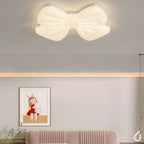 Modern Minimalist Kids Bow Tie Iron Plastic LED Flush Mount Ceiling Light For Bedroom