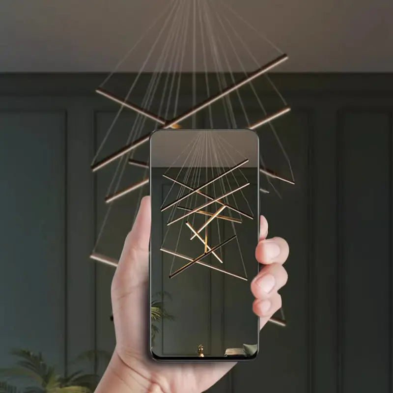 Contemporary Scandinavian Rectangular Long Combination Cylinder Base Aluminum Acrylic LED Chandelier Island Light for Living Room Lumendat