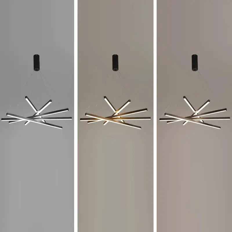 Contemporary Scandinavian Rectangular Long Combination Cylinder Base Aluminum Acrylic LED Chandelier Island Light for Living Room Lumendat